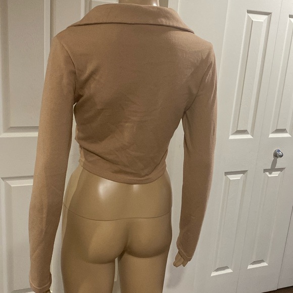 Ardene - Long sleeve V-Neck Crop top Sz S - Picture 3 of 10